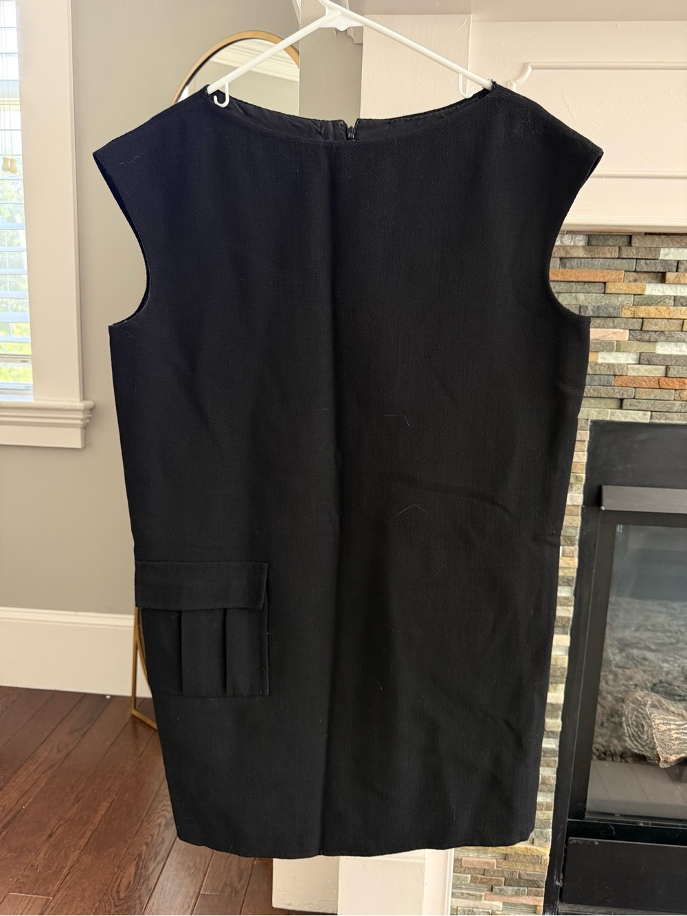 Bill Blass Black Textured Sleeveless Shift Dress